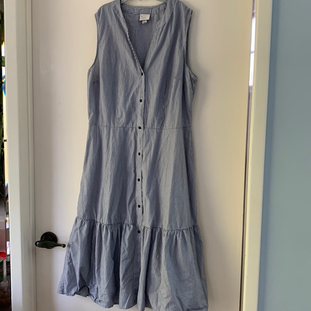 A New Day Pinstriped Sleeveless Dress